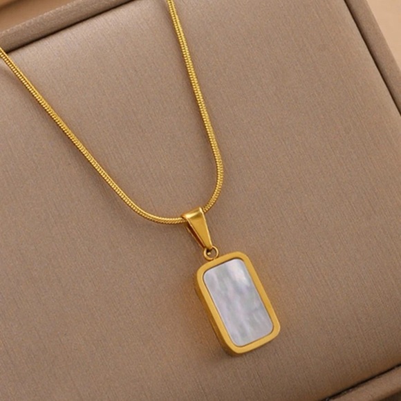 Women Double Sided Black-Silver Pendant Stainless Steel Necklace - Picture 3 of 3